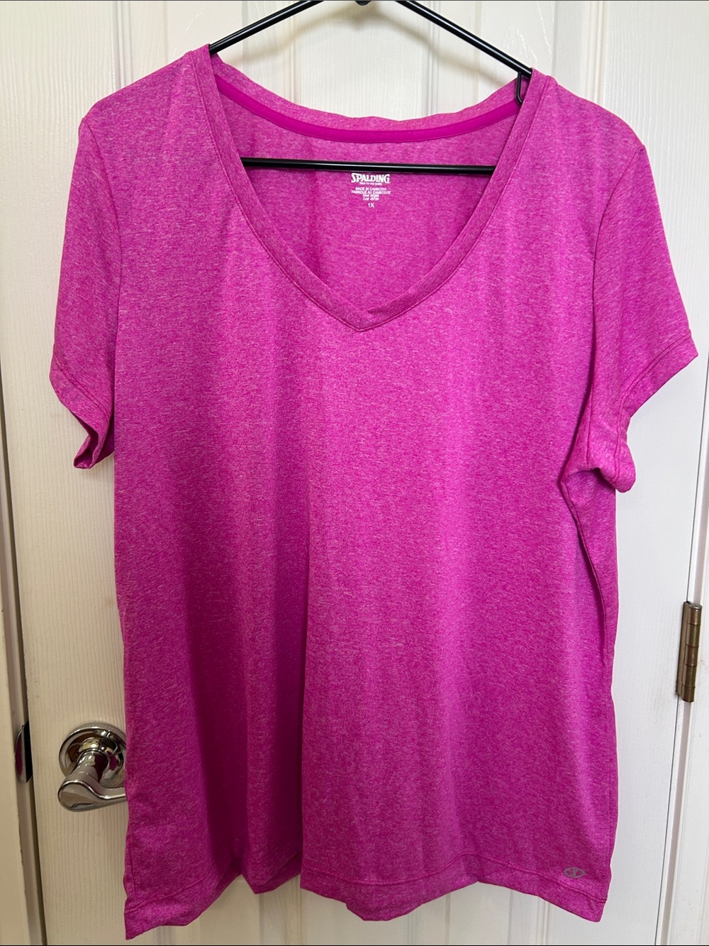 Spalding Women's Short-Sleeve V-Neck Tee - Fuchsia Pink